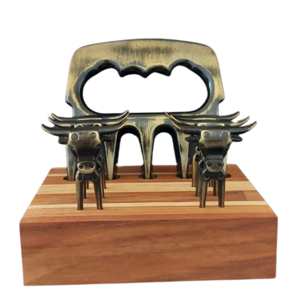 Conjunto Garra com 6 Garfinhos Touro Bravo - Ouro Velho