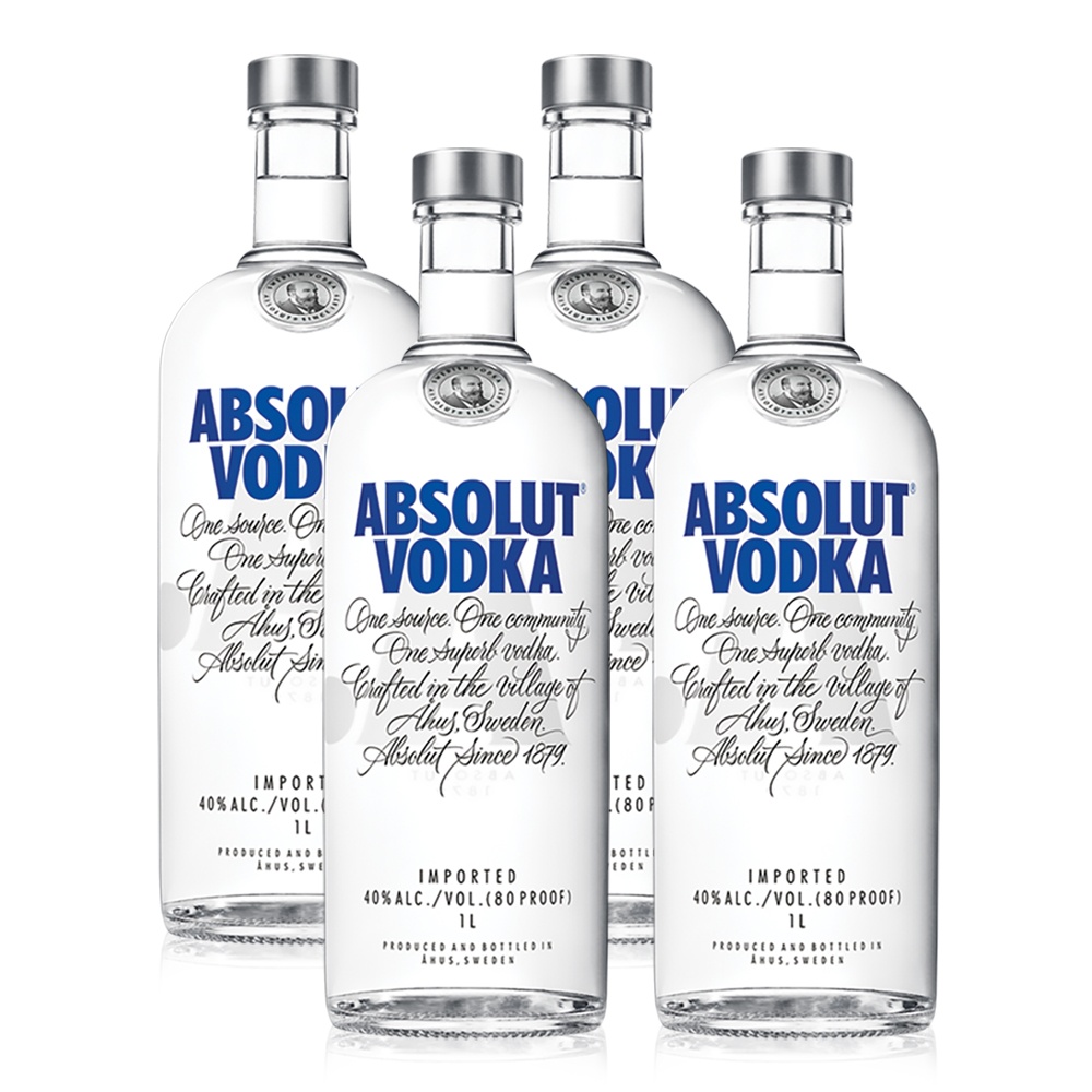 Kit Vodka Absolut Original 1L - 4 Unidades
