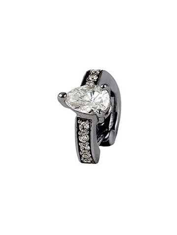 Piercing gota voyeur pino branco ródio negro e diamantes