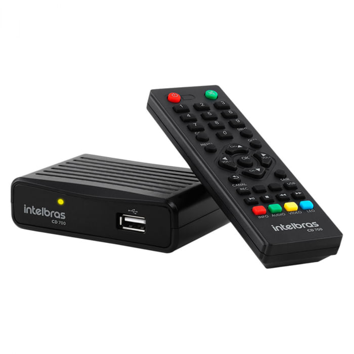 Conversor Digital de TV com Gravador Intelbras CD700 1080p Digital Full HD Preto Bivolt