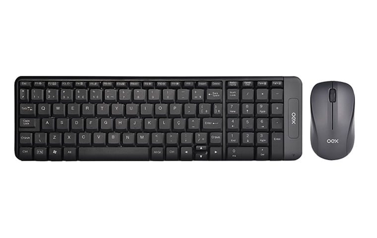 Teclado e Mouse Sem Fio OEX Blend Cinza