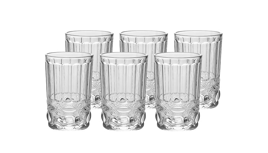 Jogo Copo Alto Elegante 350Ml Transparente 6 Peças Hauskraft
