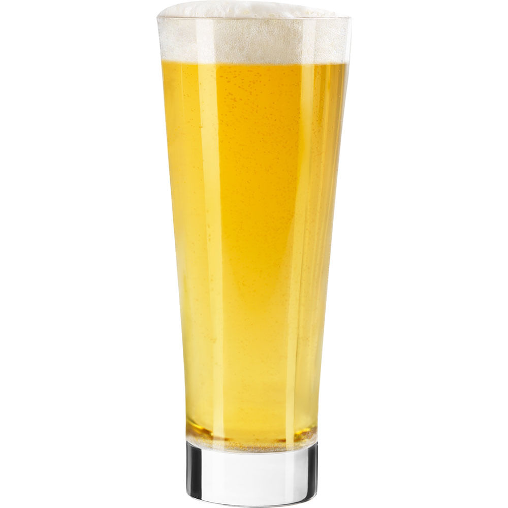 Copo Cerveja 12 peças Vidro Transparente 390Ml Crisa Brooklyn 18X7X7Cm