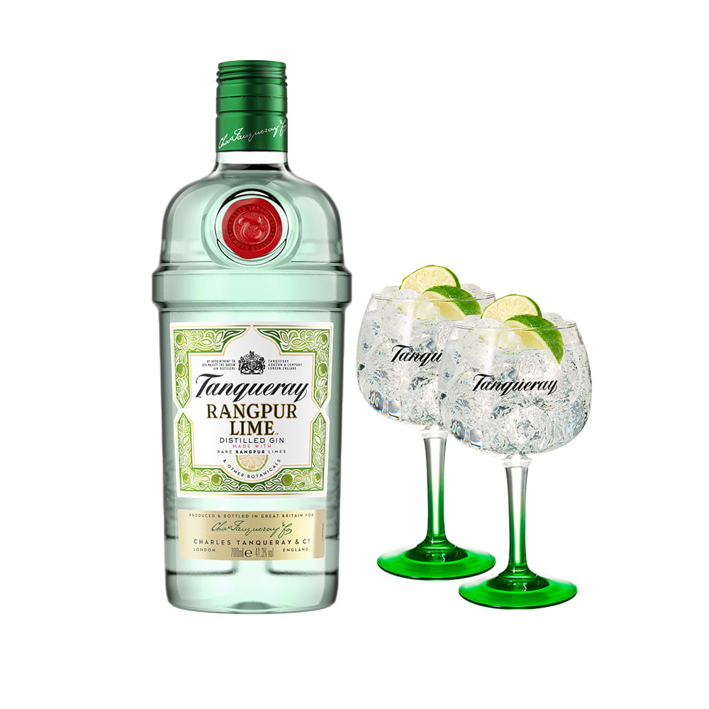 Combo Gin Tanqueray Rangpur 750Ml + 2 Taças Tanqueray Importadas
