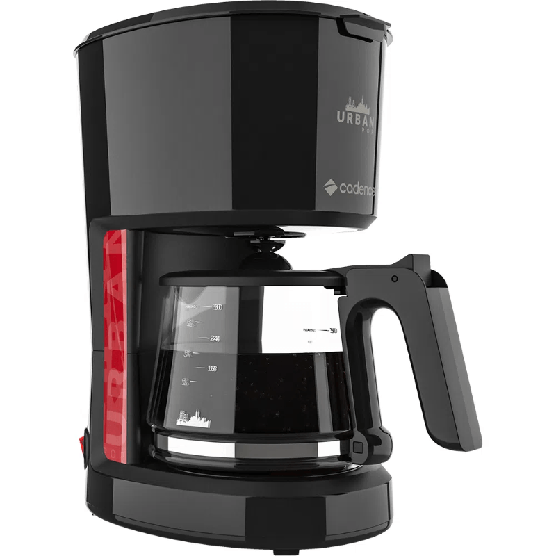 Cafeteira Elétrica Cadence Urban Pop Red CAF610 750W 127V 1,2L Preto Jarra de Vidro
