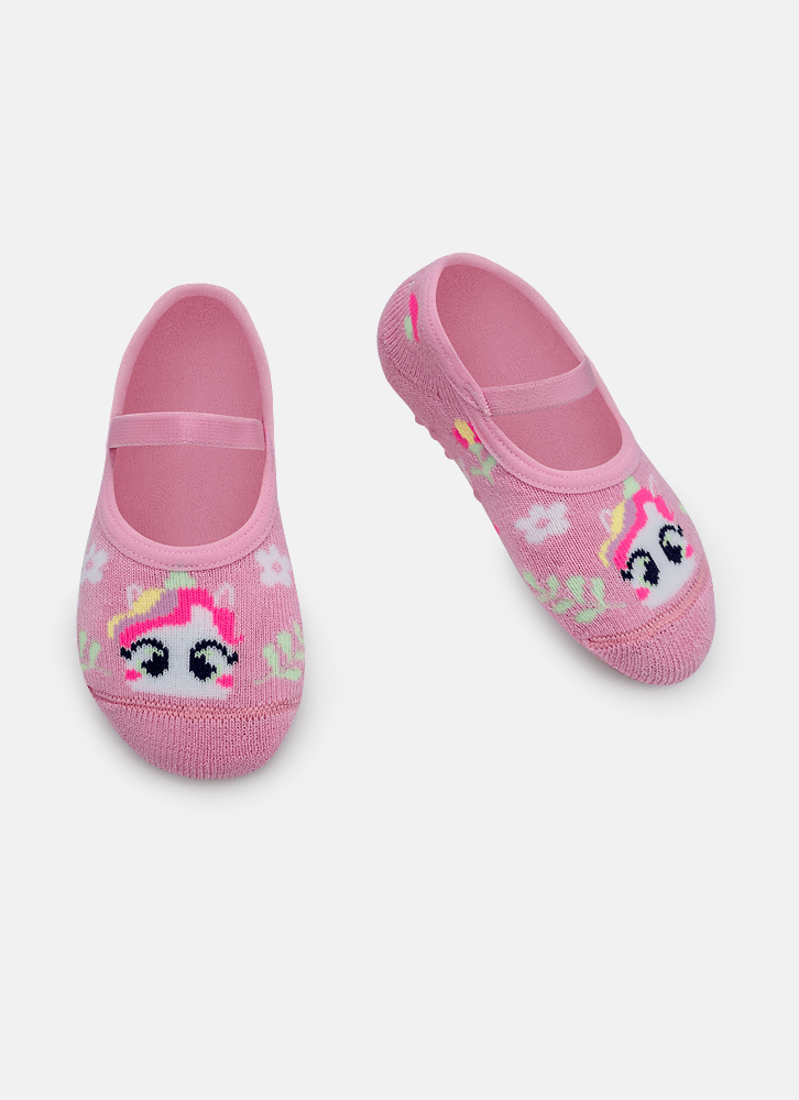 Meia Sapatilha Antiderrapante Bebê Menina Unicórnio Encantado - Puket