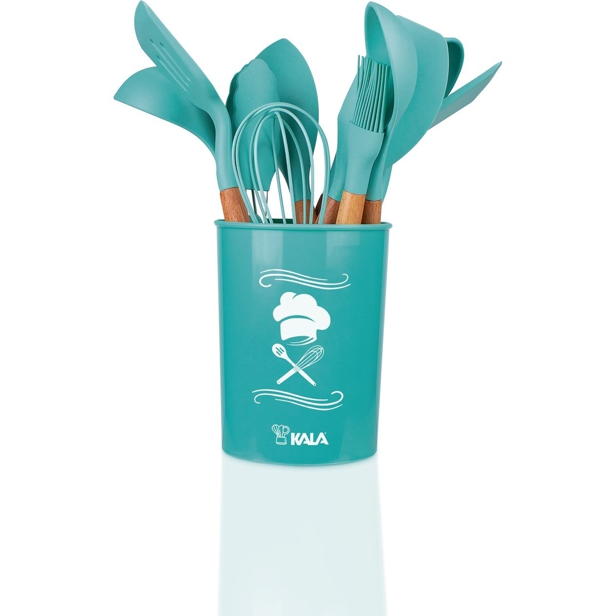 Kit Utensílios Cozinha 12 Peças Silicone Verde Kala - GUIMEPA