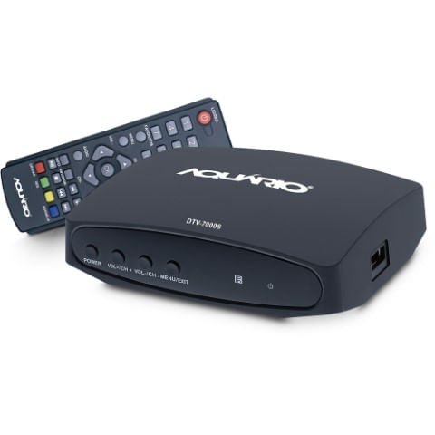 Conversor e Gravador Digital Aquário Full HD DTV 7000S Preto Entrada HDMI e USB